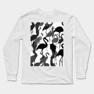 Flamingo Shadow Silhouette Anime Style Collection No. 142 Long Sleeve T-Shirt